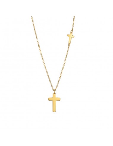 Collier Double Croix Design commande en ligne