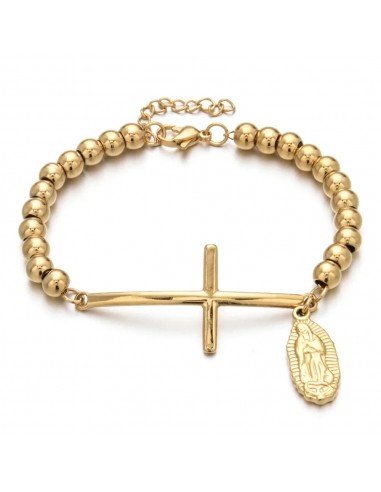 Virgin Mary Cross and Medallion Bracelet Paris Déstockage Promo