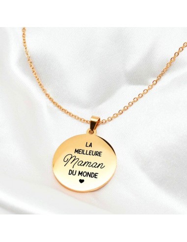 Déclaration : Collier personnalisé avec un médaillon gravé du meilleur 