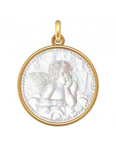 Médaille ange Raphaël perlée votre