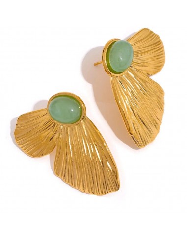 Spring : boucles d'oreilles ornées de pierres naturelles "Aventurine verte" les muscles