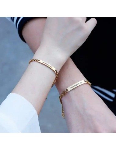 Le Duo gourmettes : bracelets gourmettes pour couple personnalisables Paris Déstockage Promo