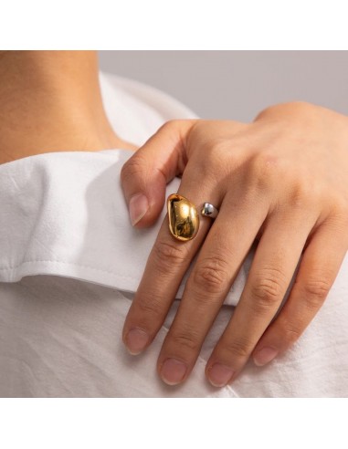 Nadine : Bague ajustable, équilibre élégant entre Argent et doré votre restaurant rapide dans 