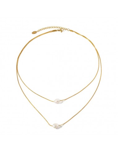 Marlyne : Collier double sublimé de perles naturelles ou a consommer sur place