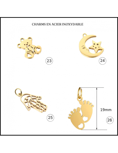 Charms et breloque en acier inoxydable en stock