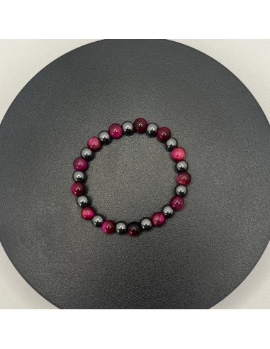 Bracelet Enfant en perles rose foncé le des métaux précieux