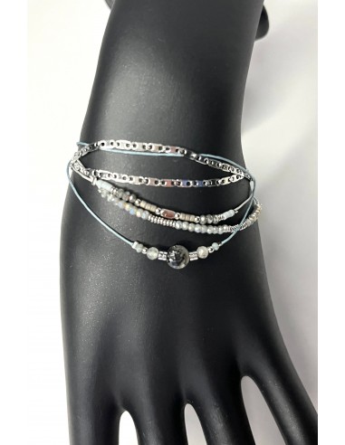 Bracelet multi-rangs Argent et perle 6 en 1 ouvre sa boutique