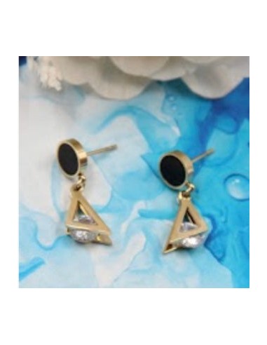 Boucles d'oreille triangle en linge